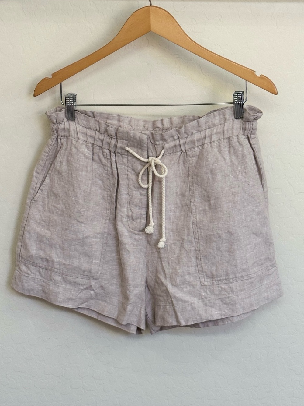 Rails Foster Paperbag Linen Drawstring Shorts Heathered Flax Medium Like New